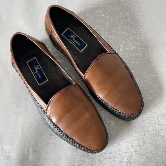 Bragano by Cole Haan Men's Two Tone Leather Loafers Black Brown 10.5 Italy - Picture 14 of 14